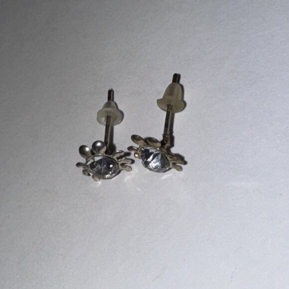 Clear Cute 8.25mm Sterling Silver Spider Post Earrings - Picture 6 of 10